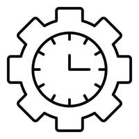 ícone de engrenagem de negócios de tempo, estilo de estrutura de tópicos vetor