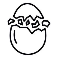 ícone de quebra de casca de ovo, estilo de estrutura de tópicos vetor