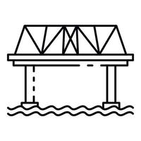 ícone da ponte ferroviária, estilo de estrutura de tópicos vetor