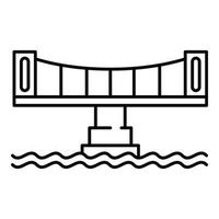 ícone da ponte moderna, estilo de estrutura de tópicos vetor