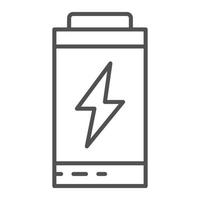ícone de energia da bateria, estilo de estrutura de tópicos vetor