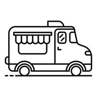 ícone de caminhão de rua de café, estilo de estrutura de tópicos vetor