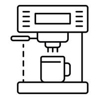 ícone da máquina de café moderna, estilo de estrutura de tópicos vetor