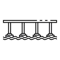 ícone de ponte de pilar, estilo de estrutura de tópicos vetor