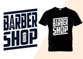design de camiseta de tipografia de barbearia vetor