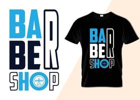 design de camiseta de tipografia de barbearia vetor