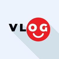 logotipo vlog emoji, estilo simples vetor