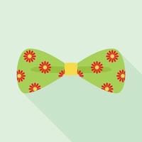 ícone de gravata borboleta verde flor, estilo simples vetor