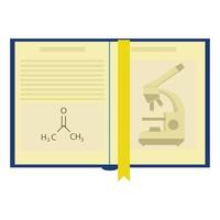 abra o ícone do livro de química, estilo simples vetor