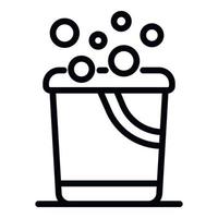 ícone de balde de lavagem, estilo de estrutura de tópicos vetor