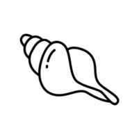 ícone de concha de caracol do oceano geralmente encontrado na praia vetor