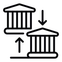 ícone de transferência bancária de dinheiro, estilo de estrutura de tópicos vetor
