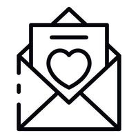 envelope com ícone de carta de amor, estilo de estrutura de tópicos vetor