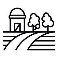 ícone de agricultura de campo, estilo de estrutura de tópicos vetor