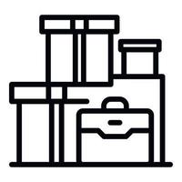 ícone de malas de viagem, estilo de estrutura de tópicos vetor