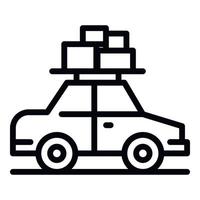 ícone de bolsas de teto de carro, estilo de estrutura de tópicos vetor