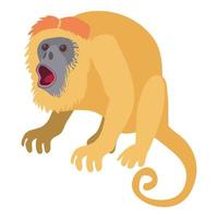 ícone de macaco surpreso, estilo cartoon vetor