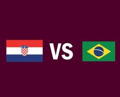 croácia e bandeira do brasil emblema símbolo design américa latina e europa vetor final de futebol ilustração de times de futebol de países latino-americanos e europeus