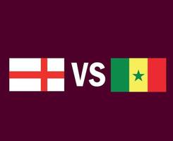 inglaterra e senegal bandeira emblema símbolo design áfrica e europa vetor final de futebol ilustração de times de futebol de países africanos e europeus