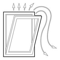 ícone de ventilação da janela, estilo de estrutura de tópicos vetor
