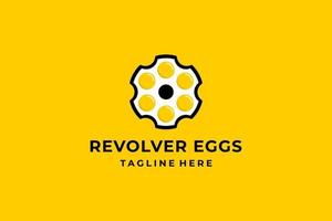 logotipo de revólver de ovo amarelo vetor