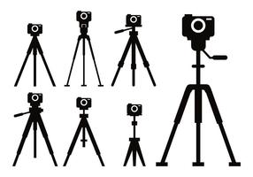 Conjunto de vetores de ícones de tripé de câmera