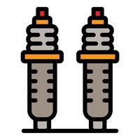 vetor de contorno de cor de ícone de amortecedores de carro