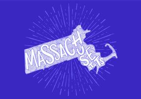 Rotulação do estado de Massachusetts vetor