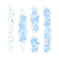 espuma feita de sabão ou espuma. divisores verticais de espuma e bolhas. ilustração vetorial vetor