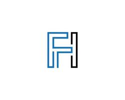 letra hf e fh linha vetor de design de logotipo elegante profissional moderno.