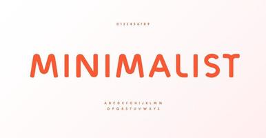 alfabeto moderno minimalista, fonte de linha em negrito. tipo elegante para logotipo legível, título legível minimalista, citações, editorial, branding e mercadorias. letras de estilo minimalista, design tipográfico vetorial. vetor