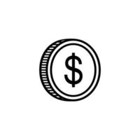 símbolo do ícone do dólar, sinal usd. ilustração vetorial vetor