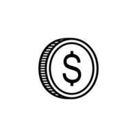 símbolo do ícone do dólar, sinal usd. ilustração vetorial vetor