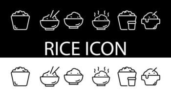 ilustração de design vetorial de ícone de arroz estilo de comida asiática de arroz quente vetor
