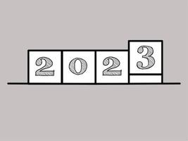 feliz ano novo 2023, design de ilustração com conceito de elegância vetor