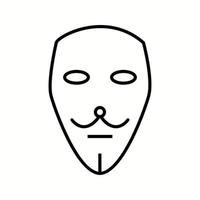 ícone exclusivo da linha vetorial de duas máscaras vetor
