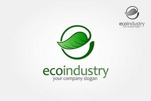 ilustração do logotipo de vetor eco indústria. logotipo de ícone de folha abstrata criativa.