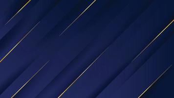 azul marinho gradiente abstrato com modelo de linha dourada de luxo. vetor