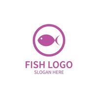 eps10 peixe vetor rosa redondo logotipo ou ícone isolado no fundo branco. símbolo de loja de restaurante de frutos do mar em um estilo moderno simples e moderno para o design do seu site, logotipo e aplicativo móvel