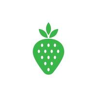 eps10 verde vetor jardim morango fruta sólido arte ícone isolado no fundo branco. símbolo de morangos em um estilo moderno simples e moderno para o design do seu site, logotipo e aplicativo móvel