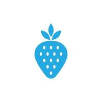 eps10 azul vector jardim morango fruta sólido arte ícone isolado no fundo branco. símbolo de morangos em um estilo moderno simples e moderno para o design do seu site, logotipo e aplicativo móvel