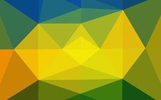 capa de mosaico de triângulo de vetor azul escuro, amarelo.