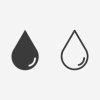 gota de água líquido gotejamento ícone de chuva vector sinal de símbolo isolado
