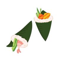 ilustração vetorial de sushi de comida japonesa clipart vetor