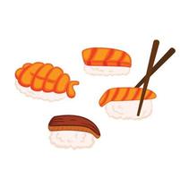 ilustração vetorial de sushi de comida japonesa clipart vetor