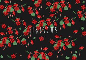 Hibiscus disty pattern free vector