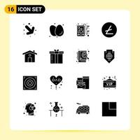16 ícones criativos sinais e símbolos modernos de elementos de design vetoriais editáveis do dispositivo de casa de jantar blockchain doméstico vetor