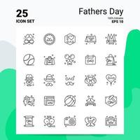 25 conjunto de ícones do dia dos pais 100 eps editáveis 10 arquivos conceito de logotipo de negócios ideias linha design de ícone vetor