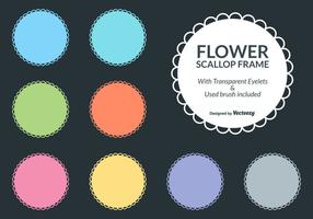 Fronteiras coloridas do quadro de Scallop da flor vetor