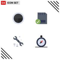 grupo de símbolos de ícone universal de 4 ícones planos modernos de soldado de chave do exército ferramenta conectada elementos de design de vetores editáveis
